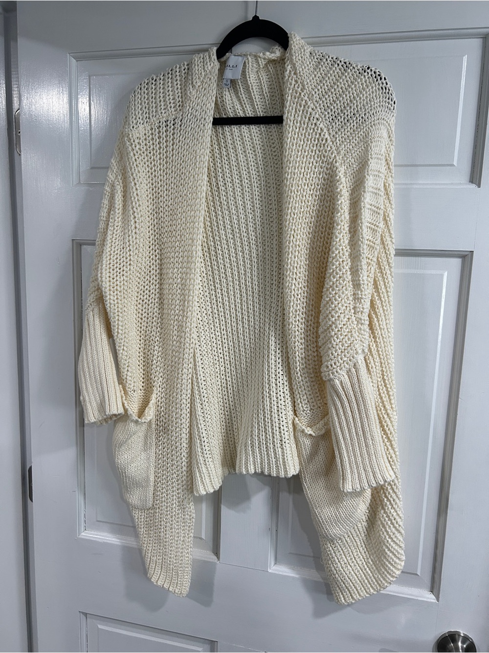 Gilli Cream Open-Front Chunky Knit Cardigan